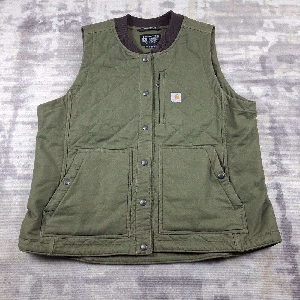 Carhartt Rugged Flex Vest Womens XL 16 18 Relaxed Fit Olive Green Quilted...